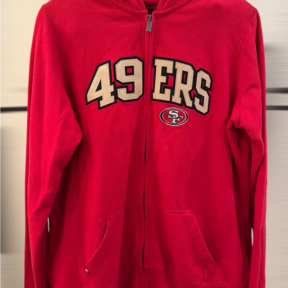 Antigua Women's Red 49ers  Zip-Up Hoodie Jacket